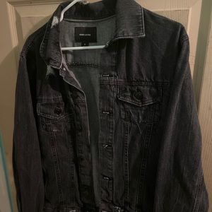 Dark denim distressed jacket